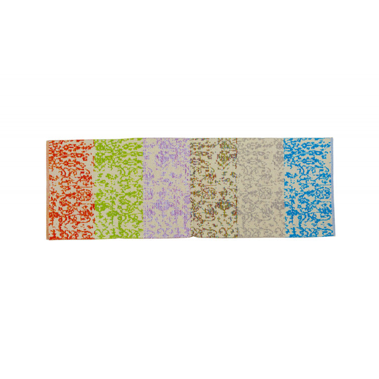 Rosdorf Park Second Kilim Cotton Orange/Yellow/Blue Indoor/Outdoor Rug